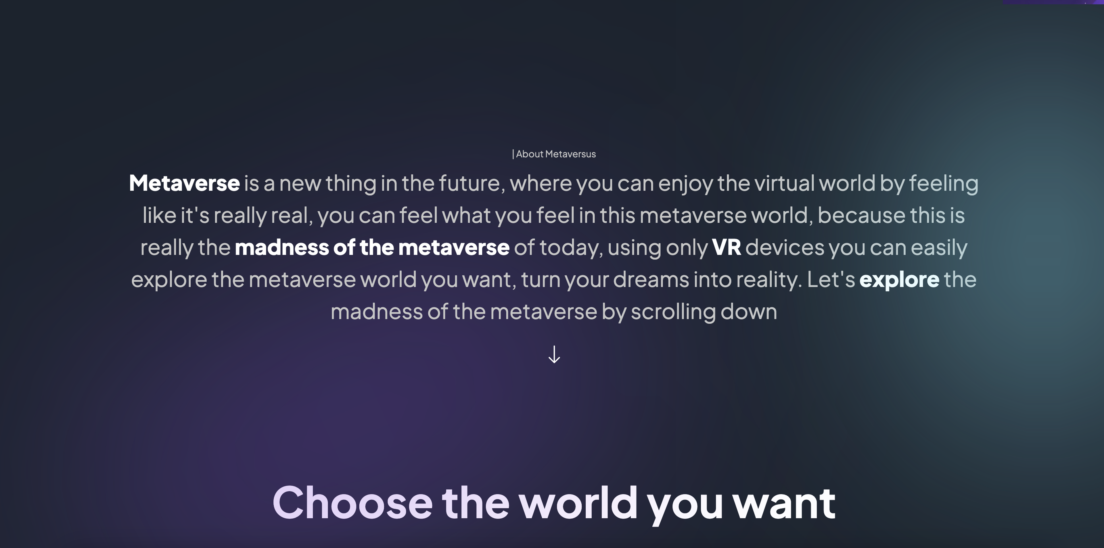 Landing Page VR